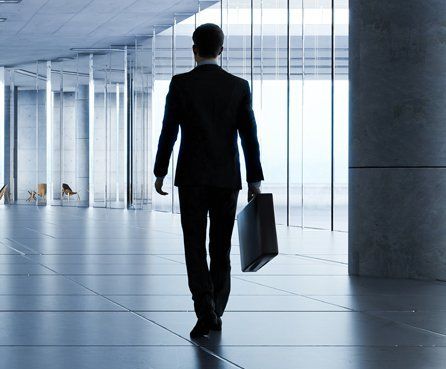 Businessman walking in office