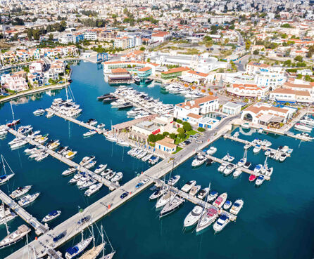 Aerial view of Limassol city marina